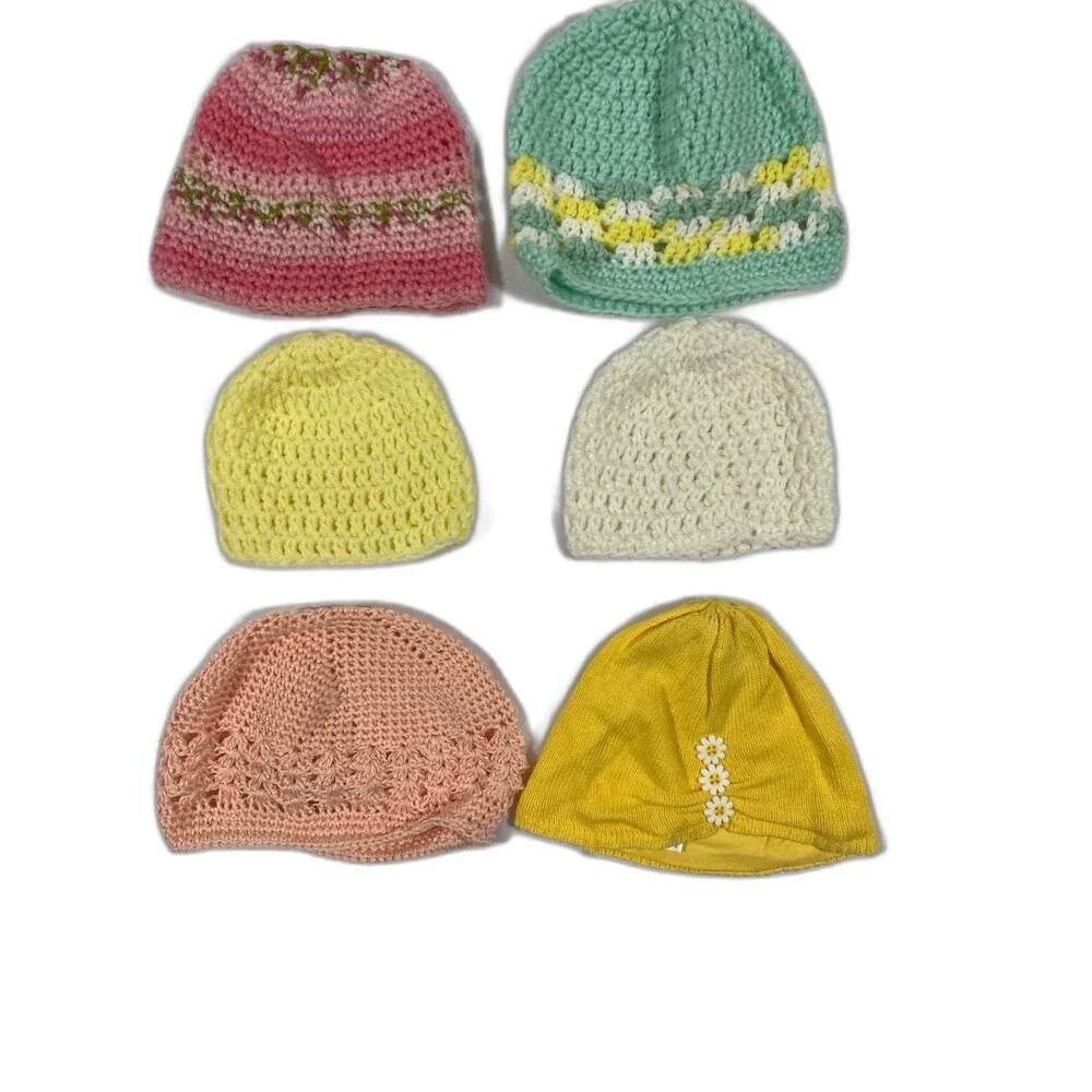 Infant headgear newborn bonnets toddler beanies unisex four hand knit